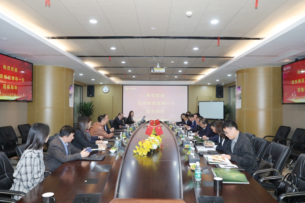 陜西省延安新區黨工委副書記、管委會主任薛鵬春一行蒞臨中裝建設調研指導 
